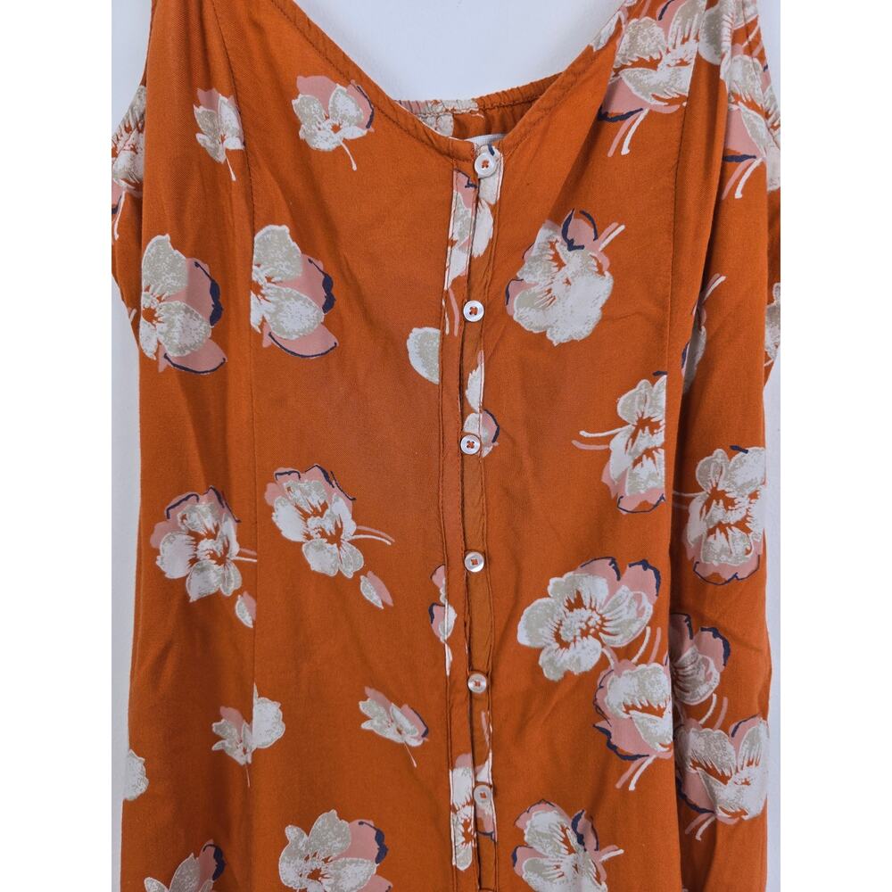 Abercrombie & Fitch Rust Orange Floral Button-Front Mini Dress - Picture 3 of 5
